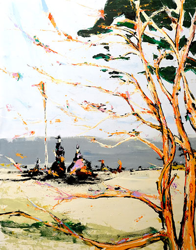 behind the pines
